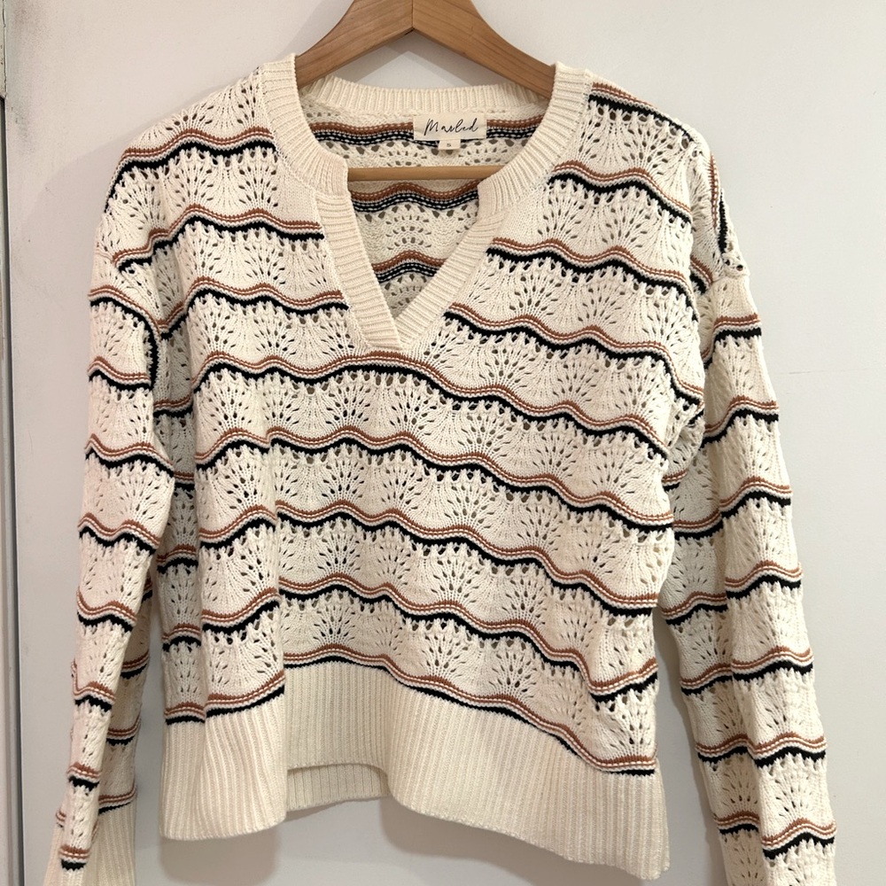 Marled Cotton Sweater Small